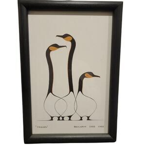 Benjamin Chee Chee Framed Artwork Friends Canadian Geese Black White Small